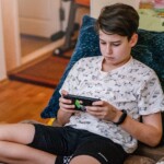 Teen boy before school